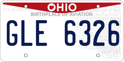 OH license plate GLE6326