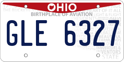 OH license plate GLE6327