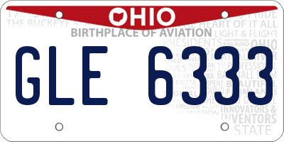 OH license plate GLE6333