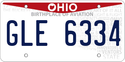 OH license plate GLE6334