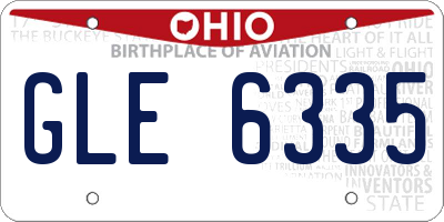 OH license plate GLE6335