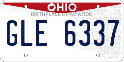 OH license plate GLE6337
