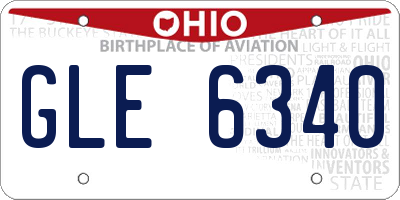 OH license plate GLE6340