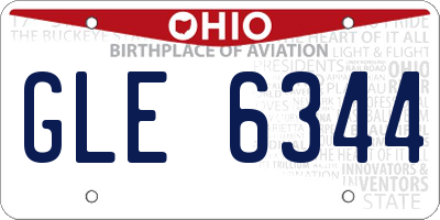 OH license plate GLE6344