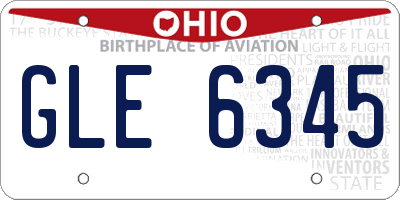 OH license plate GLE6345