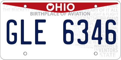 OH license plate GLE6346