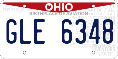 OH license plate GLE6348