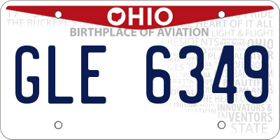 OH license plate GLE6349