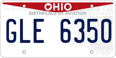 OH license plate GLE6350