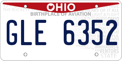 OH license plate GLE6352
