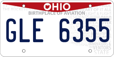 OH license plate GLE6355