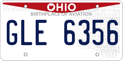 OH license plate GLE6356