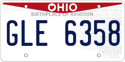 OH license plate GLE6358