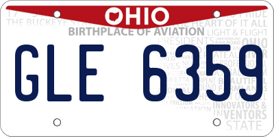 OH license plate GLE6359