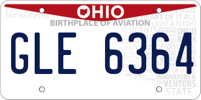 OH license plate GLE6364