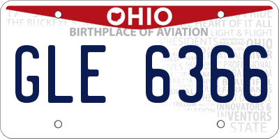 OH license plate GLE6366