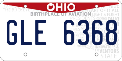OH license plate GLE6368
