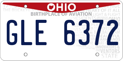 OH license plate GLE6372