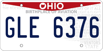 OH license plate GLE6376