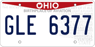 OH license plate GLE6377
