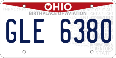 OH license plate GLE6380