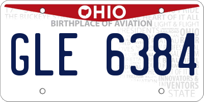 OH license plate GLE6384