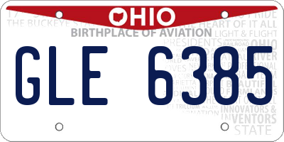 OH license plate GLE6385