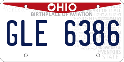 OH license plate GLE6386
