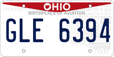 OH license plate GLE6394