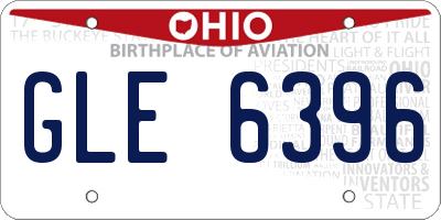 OH license plate GLE6396