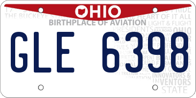 OH license plate GLE6398