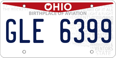 OH license plate GLE6399