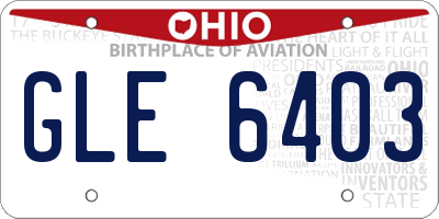 OH license plate GLE6403