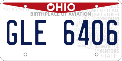 OH license plate GLE6406