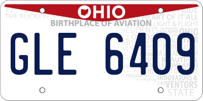 OH license plate GLE6409
