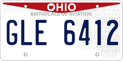OH license plate GLE6412