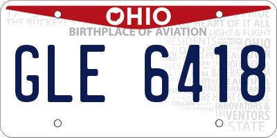 OH license plate GLE6418
