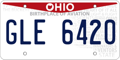 OH license plate GLE6420