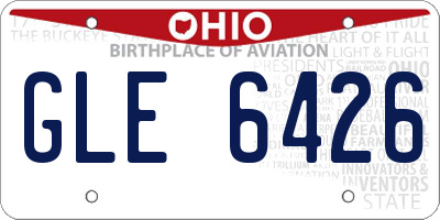 OH license plate GLE6426