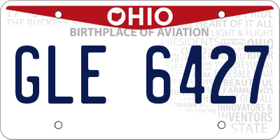 OH license plate GLE6427