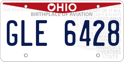 OH license plate GLE6428