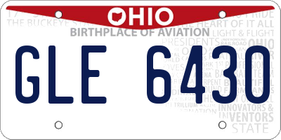OH license plate GLE6430