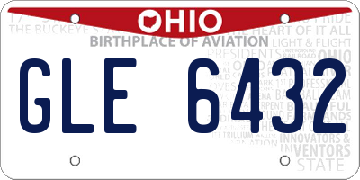 OH license plate GLE6432