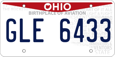 OH license plate GLE6433