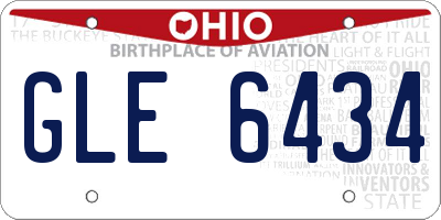 OH license plate GLE6434