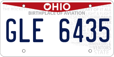 OH license plate GLE6435