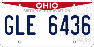 OH license plate GLE6436