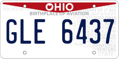 OH license plate GLE6437