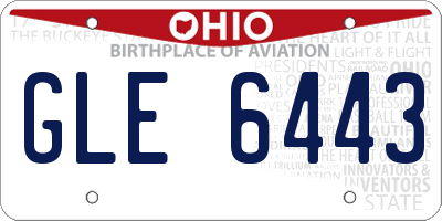 OH license plate GLE6443