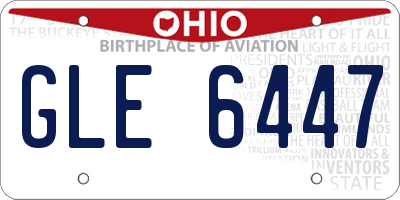 OH license plate GLE6447